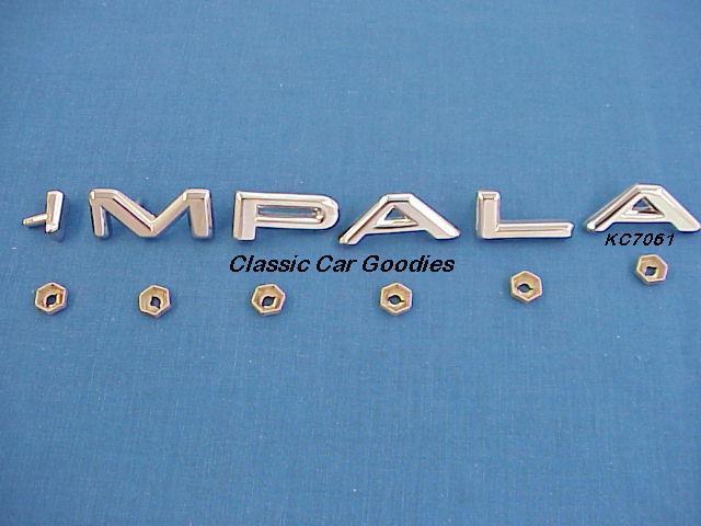 1964 chevrolet "impala" chrome letter set (1) chevy