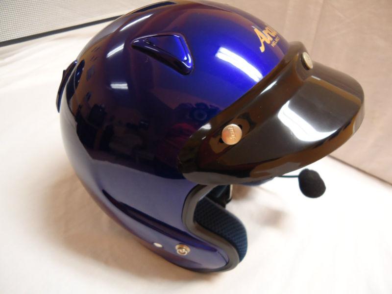 Arai  3/4  open face helmet - classic / m  model with head set- size small 
