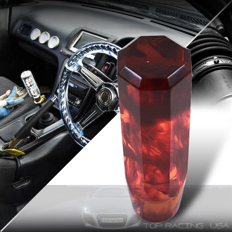 Universal Jdm 150mm Crystal Amber Fusion Style Shift Knob with Adapters