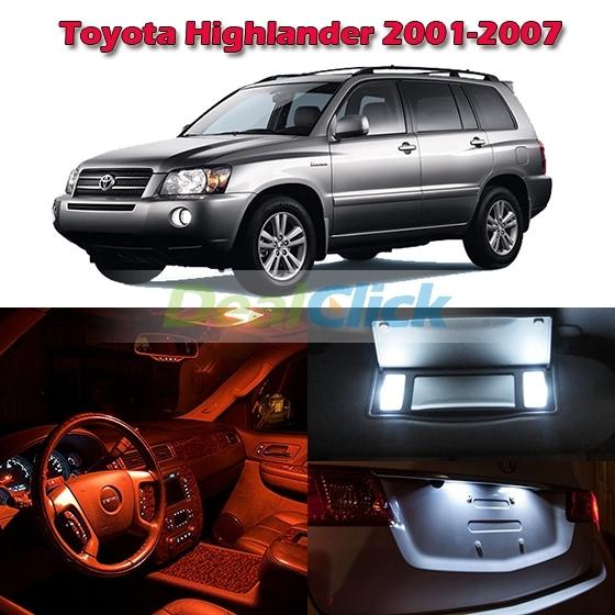 9 red led interior light package for toyota highlander 2001-2007 w/free tool