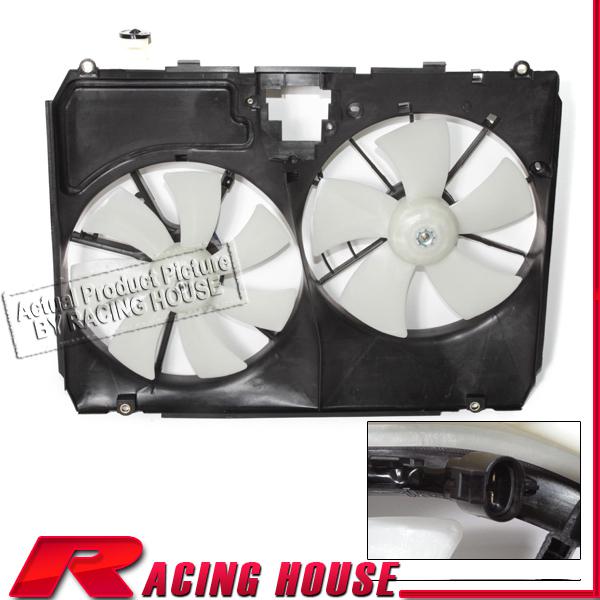 04 05 toyota sienna radiator a/c air conditioning dual fan motor shroud front le
