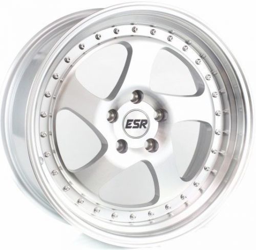 Esr sr02 18x10.5 5x114.3mm +22 machine wheels fits 350z g35 240sx rx8 rx7