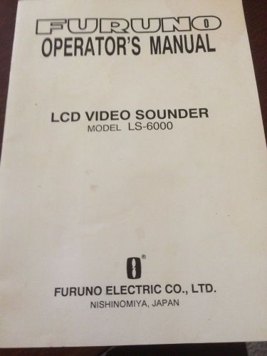 Furuno operaters manual lcd sounder model ls-6000