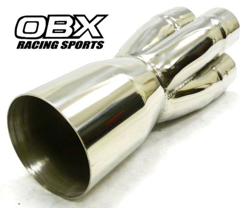 Obx universal 2.25&#034; id 4.0&#034;  merge collector hi-flow exhaust 4-1 w/o flange