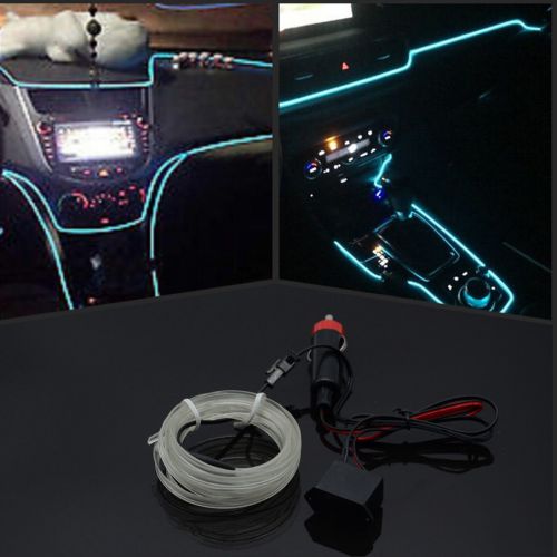 Car 6.5ft ice blue panel neon light strip cold el oled trim atmosphere for bmw