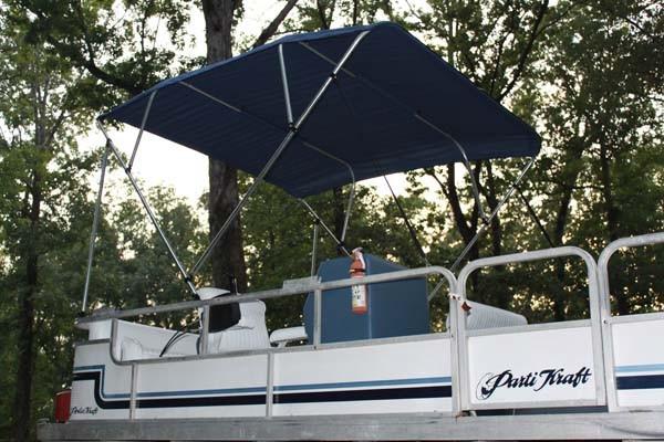 New vortex 4 bow pontoon/deck boat bimini top 10' blue 85-90"