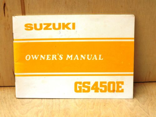 Suzuki gs 450 owner&#039;s manual early 80&#039;s