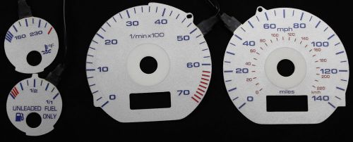 150mph glow gauge face silver reverse overlay for 1994 1995 volkswagen golf
