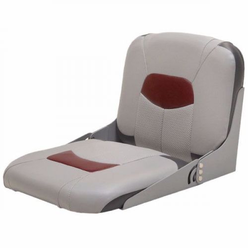 Tracker premium gray/ red / black vinyl marine boat folding bench seat
