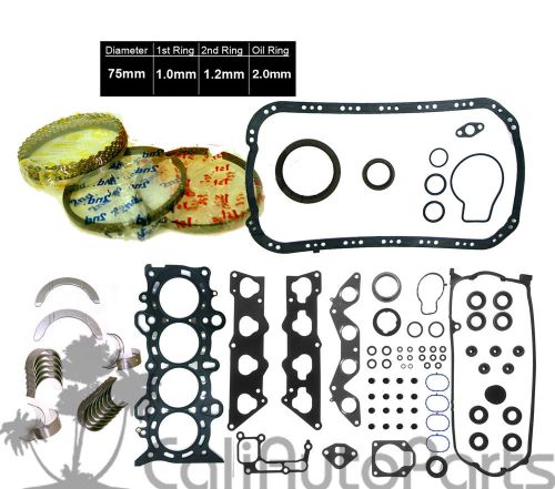 01-05 honda civic ex hx d17a2 1.7 sohc full set &amp; piston rings &amp; engine bearings
