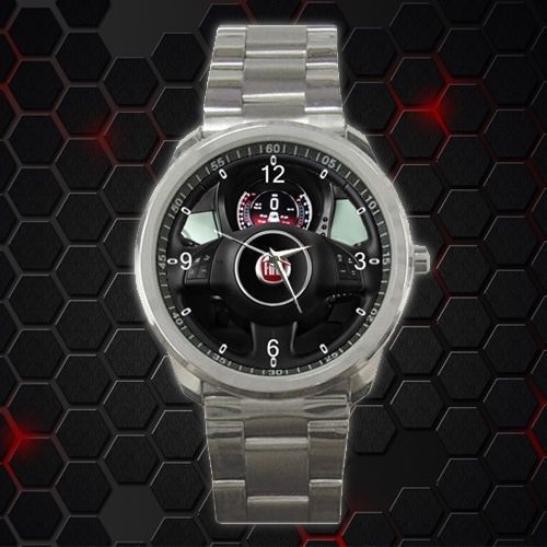 Limited editions !! design 2015 fiat 500 2 door steering wheel sport metal watch