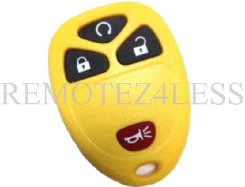 New gm yellow remote start keyless entry key fob clicker transmitter 15114374