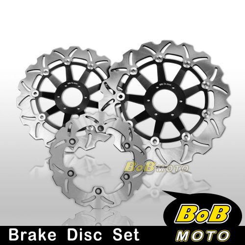 3pcs front rear new brake disc for honda xl 1000 varadero non-abs 07 08 09