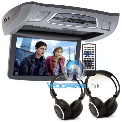 Vcm-103dac gray soundstream 10.3&#034; screen dvd usb sd flip down mount 2 headphones