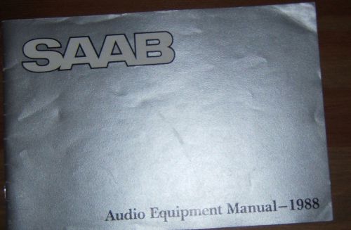 1988 saab 900 turbo oem factory audio equipment owners manual