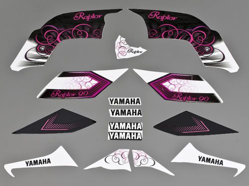 Yamaha raptor 90 graphics decals kit pink swirl girls 09 10 11 12 13 43df17c0u00