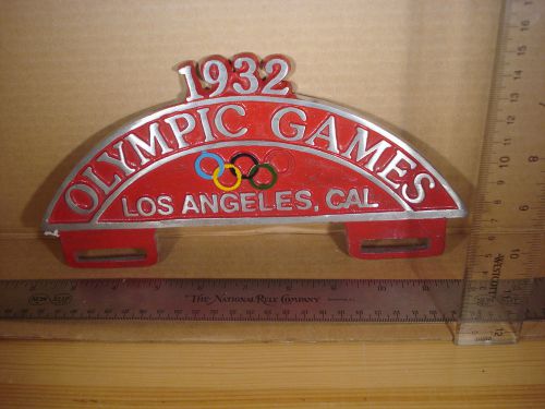 1932 olympic games los angeles, california license plate frame topper wall