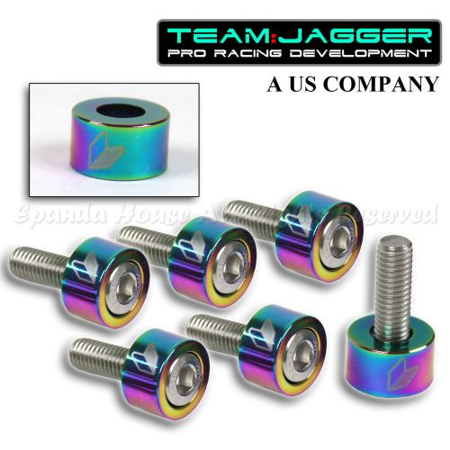 For 90-01 integra dc jdm logo 6pc 8mm bolts header cup washers anodized neo