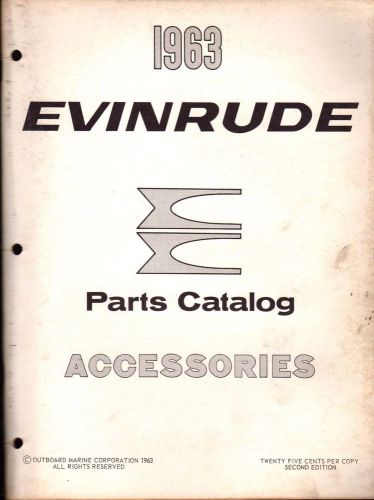 1963 evinrude outboard motor accessories parts manual used  (961)