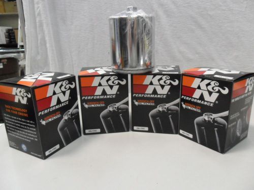 K&amp;n chrome oil filter  harley davidson sportster lot of 4  kn 170c  chrome