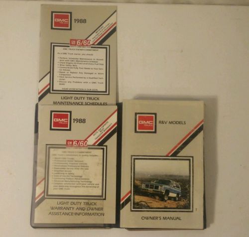 1987 gmc r/v pickup truck owners manual original literature book guide
