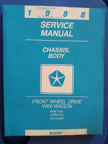 Chrysler - 1988 service manual - front wheel drive van/wagon - chassis &amp; body