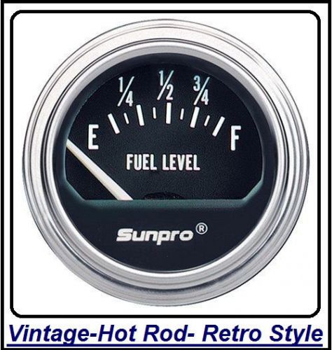 Sunpro retro line - cp7950 electrical fuel level gauge - black dial
