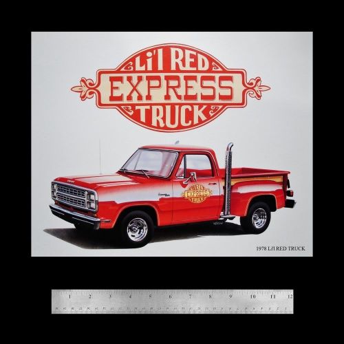 Li&#039;l red express truck dodge: 1979 d150 adventurer lil - dealer poster art print