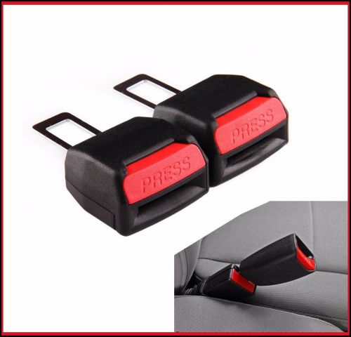 2 x seat safety belt buckle adapter extender alarm beep stopper canceller black