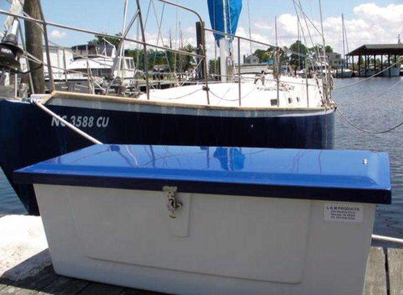 Fiberglass dock box/deck box  blue custom