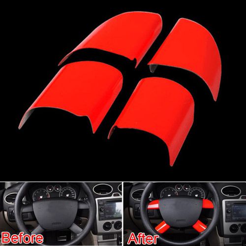 4pcs red car interior steering wheel trim cover decoration for focus 2009-2011