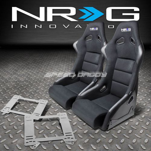 Nrg fiberglass bucket racing seats+t304 steel mount bracket for camaro/trans am