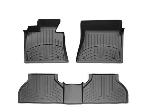 Weathertech custom fit black front & rear floor liner set 2007-2013 bmw x5 x6