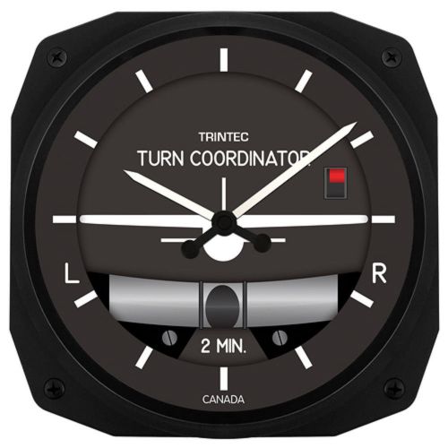New trintec 10&#034; turn &amp; bank style aviation instrument style clock aviator