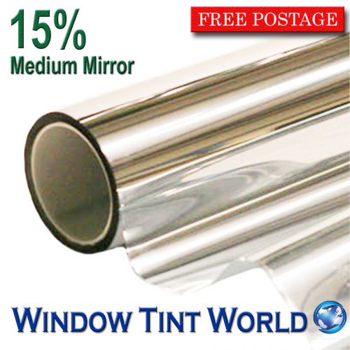 Silver chrome mirror 15% reflective 100cm x 6m roll glass solar window tint film