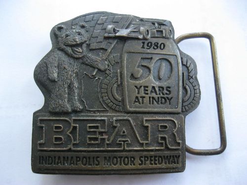 Vintage 1980 indianapolis motor speedway 50 years at indy bear belt buckle