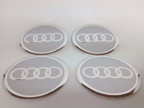New 4pcs decal alu stickers for wheel centre cap hubs for audi - 60mm