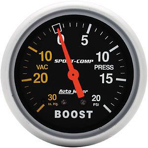 Autometer 3401 sport comp boost vacuum gauge