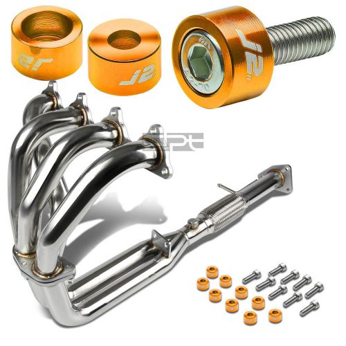 J2 for h23/bb2 stainless exhaust manifold 4-2-1 header+gold washer cup bolt