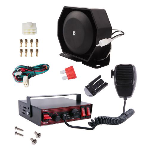 100w 8 sound loud car warning alarm police fire siren horn pa speaker mic system