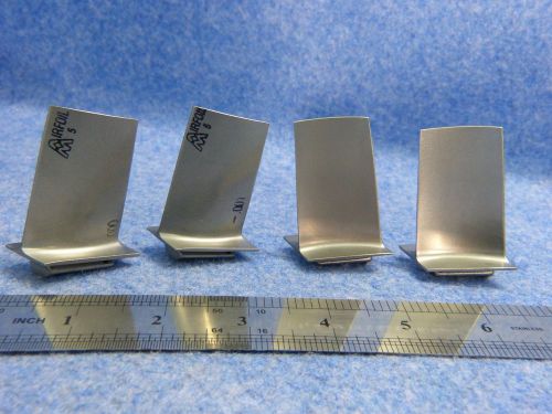 Lot of 4 aviation titanium turbine engine blades 5001710 only for collectors.