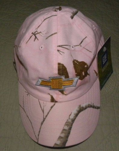 Nwt real-tree camo pink ball cap chevy bowtie chevrolet truck one size fits all