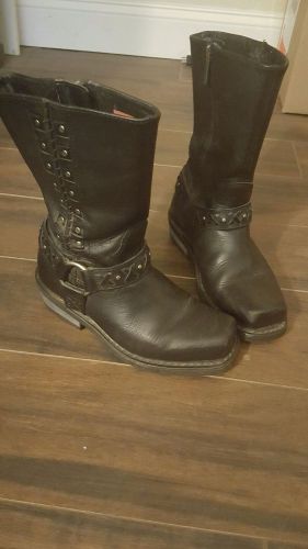 Guc harley davidson womens leather boot boots shoes medium black auburn 6.5