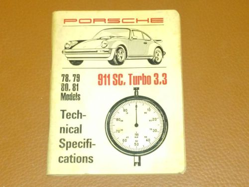1978 -81 porsche 911 sc 3.3 turbo technical specifications manual service owners