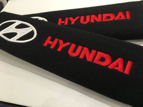 Black seat belt shoulder pads for hyundai