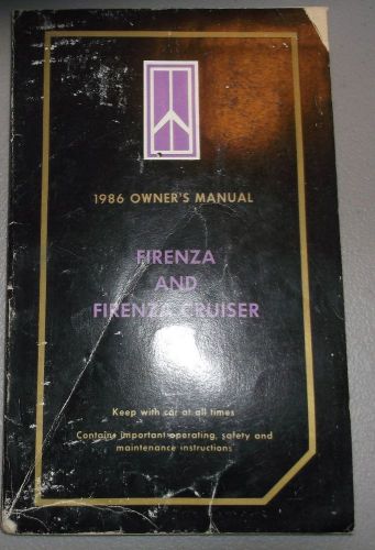 1986 oldsmobile firenza cruiser owners manual