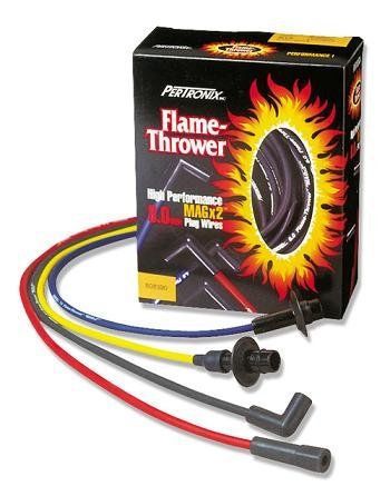 Pertronix 708101 flame-thrower black custom fit spark plug wire for 8 cylinder