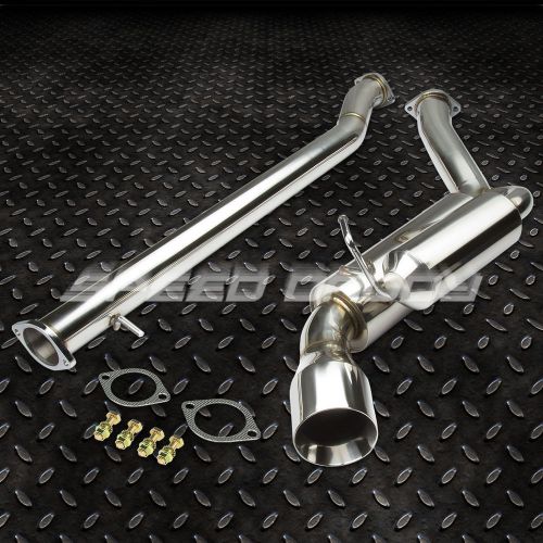 J2 fits 07-13 g37 coupe catback exhaust single straight muffler 4.5&#034; rolled tip