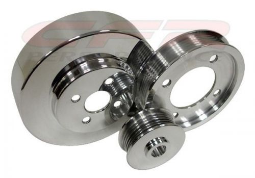 Polished ford serpentine pulley set for  5.0 mustang 302 gt and lx