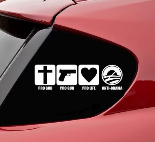 Progod progun prolife vinyl decal sticker bumper funny anti obama government car